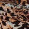 1 Yard Aqua Brown Jaguar Digitally Printed Silk Charmeuse Fabric 55 inch Width